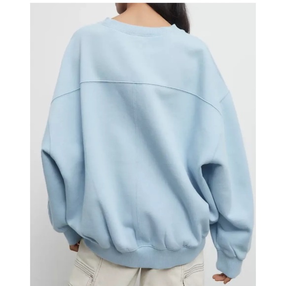 BDG Urban Outfitters Wilder Pullover Crew Neck {Lt Blue/Gold} M - Picture 2 of 8